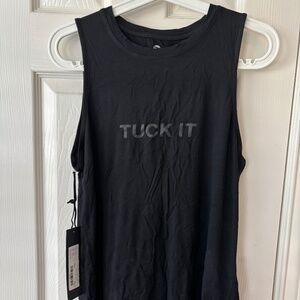 NWT Medium Black Tuck It Pure Barre Tank